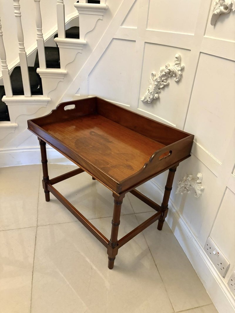 Antique George III Quality Mahogany Tray Top Lamp Table - Image 5